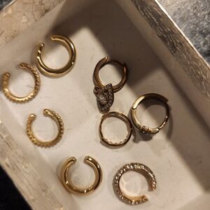 Elegant Gold Hoop Earrings Set
